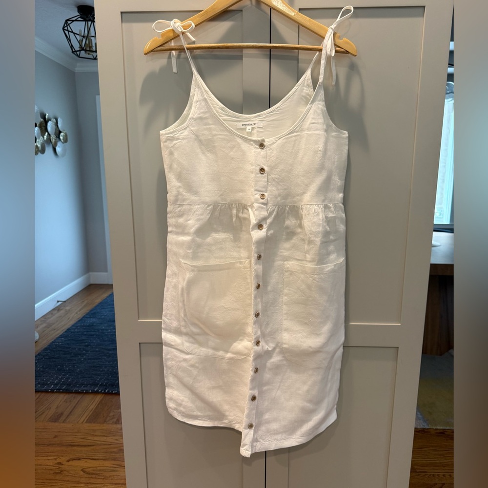 Emerson Fry Livi Button Dress, Salt Linen, Sz XS - Picture 3 of 8